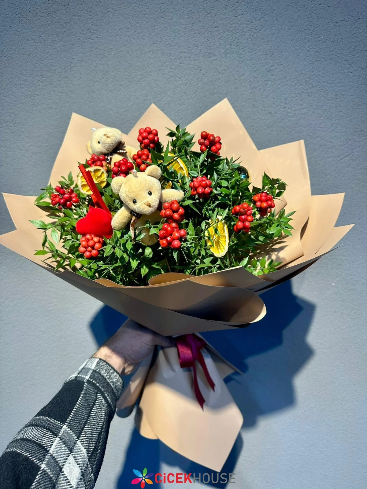 2 Ayıcıklı Kokina Buketi