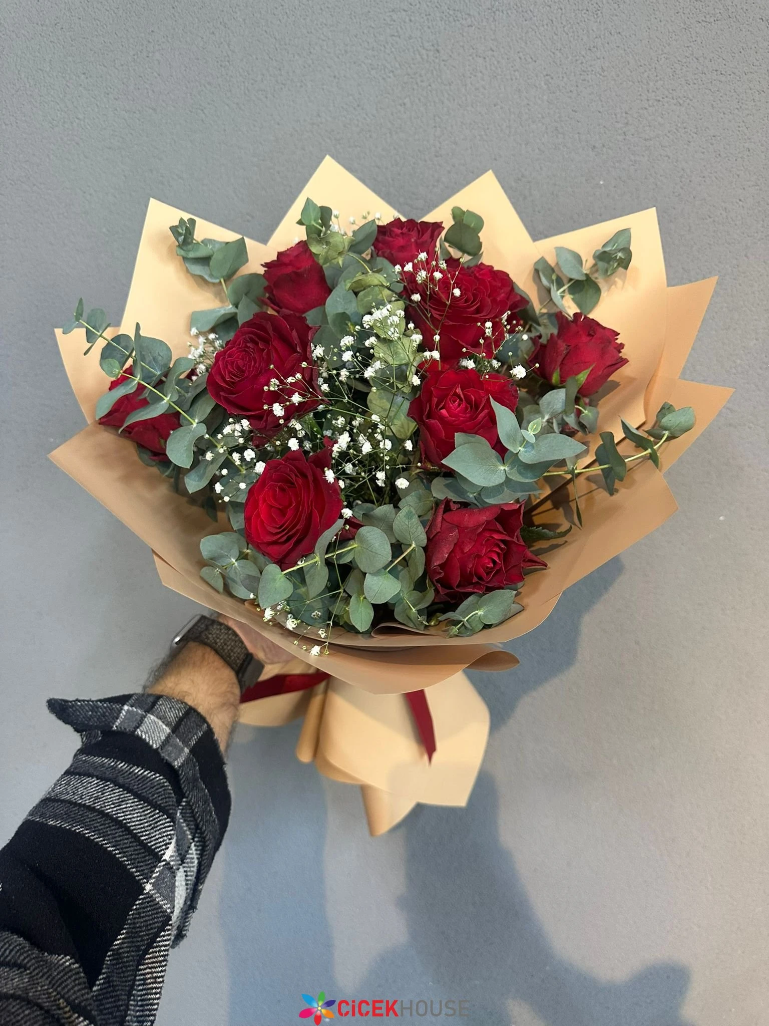 9 Lu Kırmızı Gül Buketi