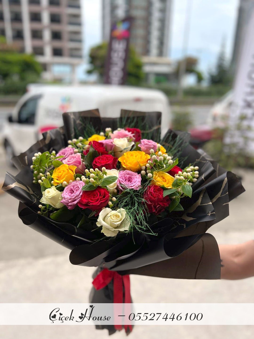 Renkli Gül Buketi VIP