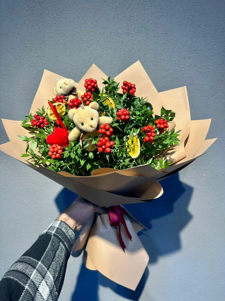 2 Ayıcıklı Kokina Buketi