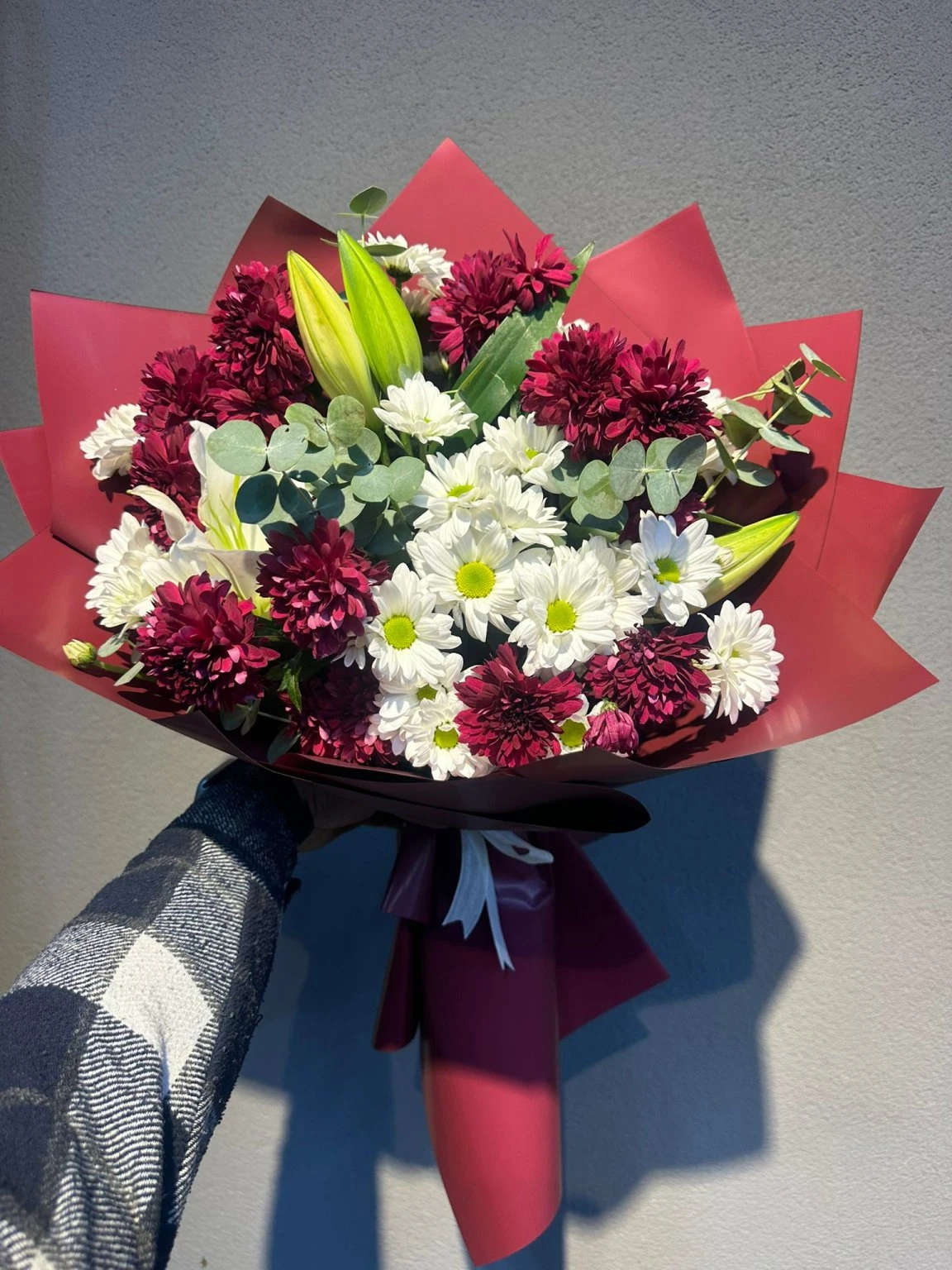 Bordo Kasımpatı Buketi