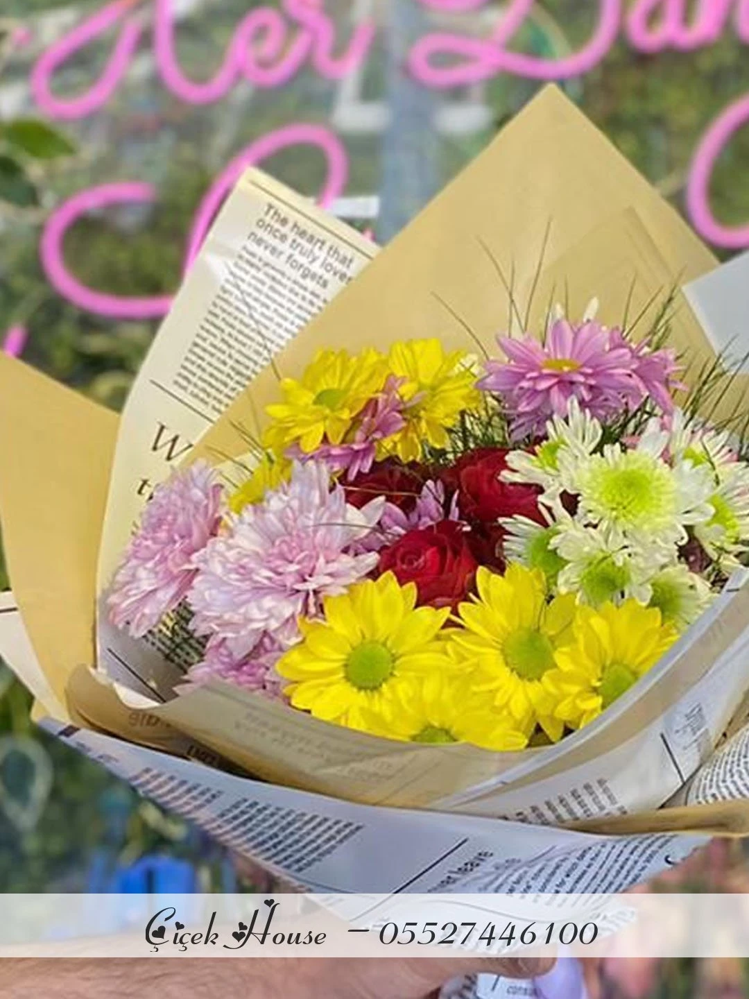 Karışık Papatya ve Gül Buketi