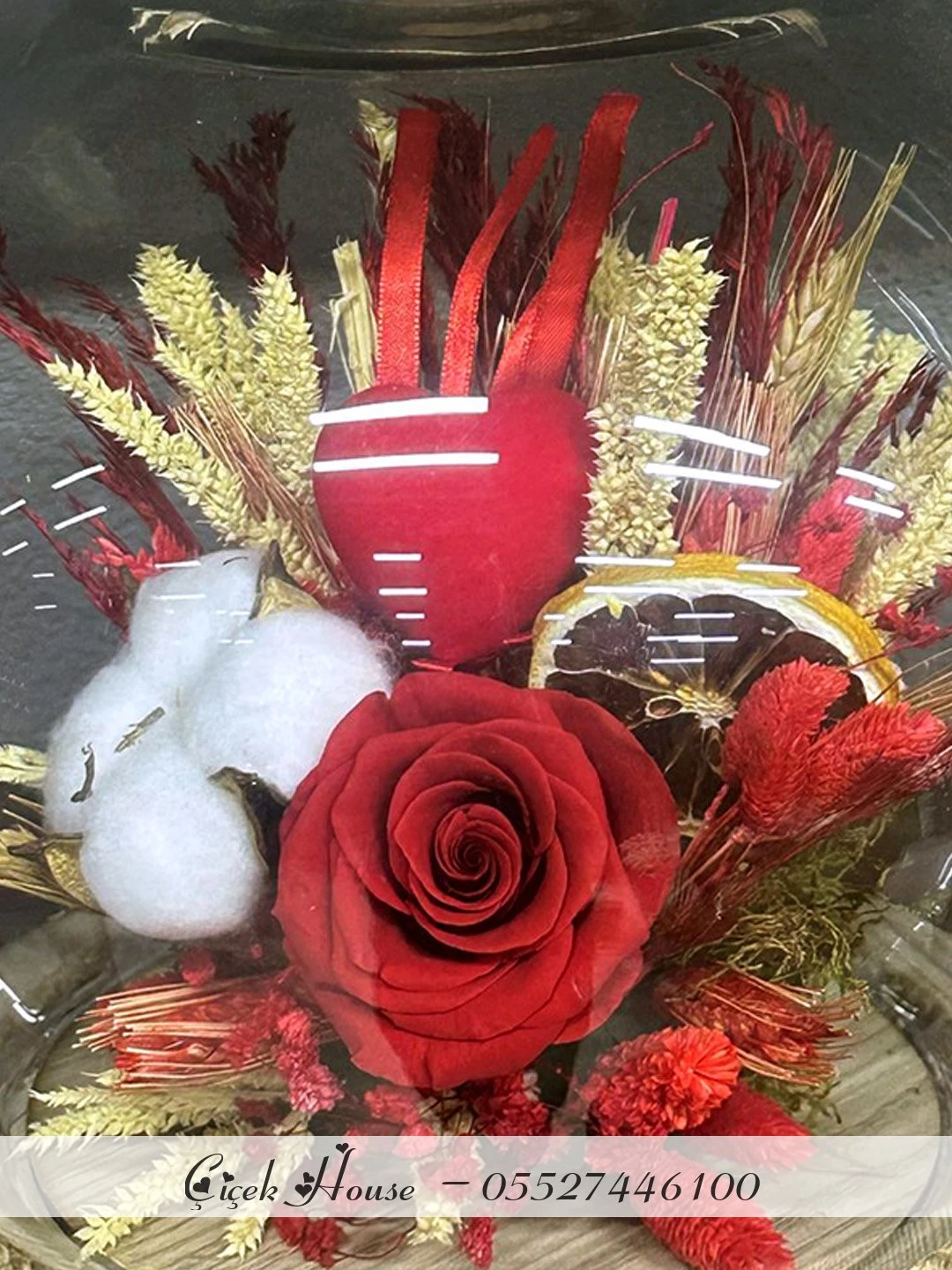 Kırmızı Solmaz Gül Teraryum