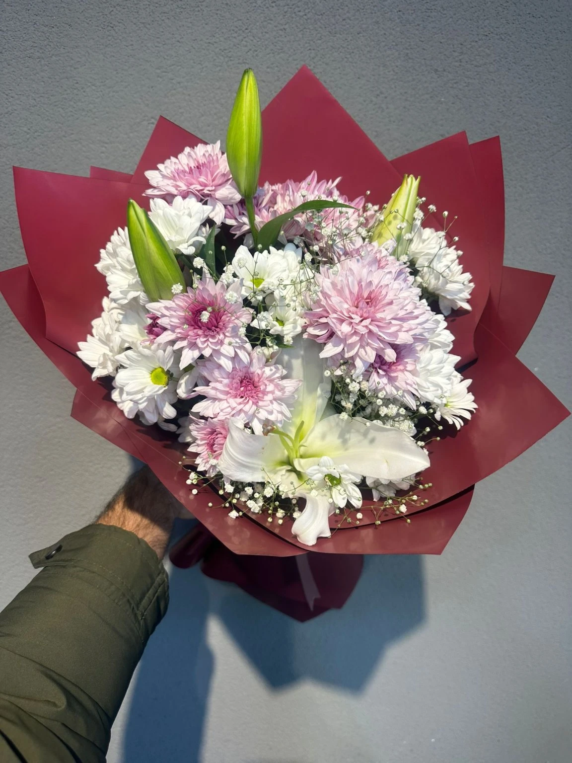 Lilyumlu Kasımpatı Papatya Buketi