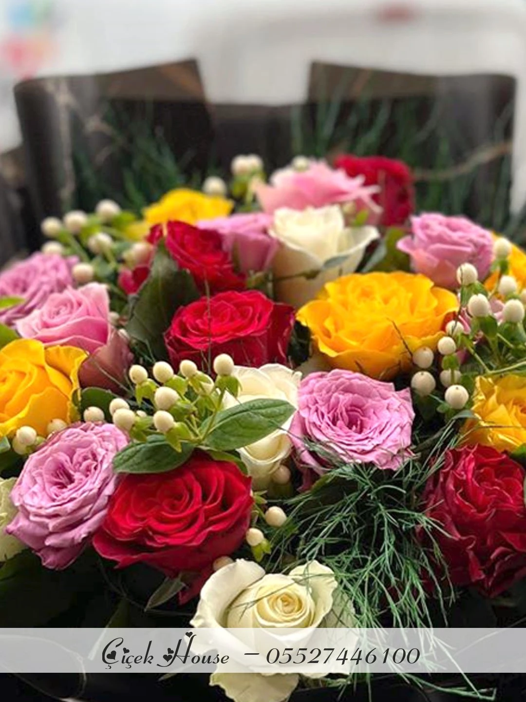 Renkli Gül Buketi VIP