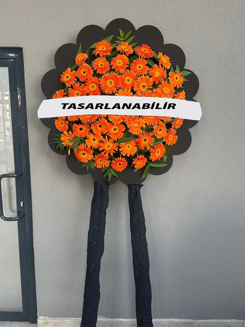 Turuncu Çiçekli Cenaze Çelengi
