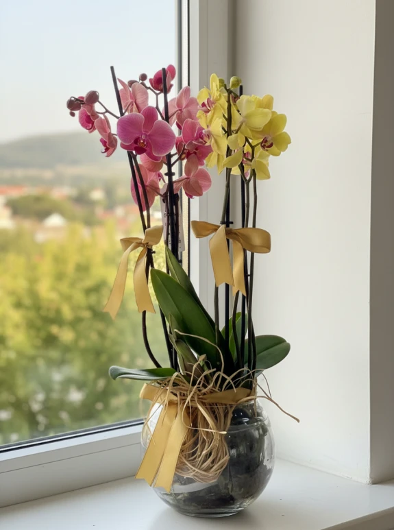 Yellow And Pink Orchids