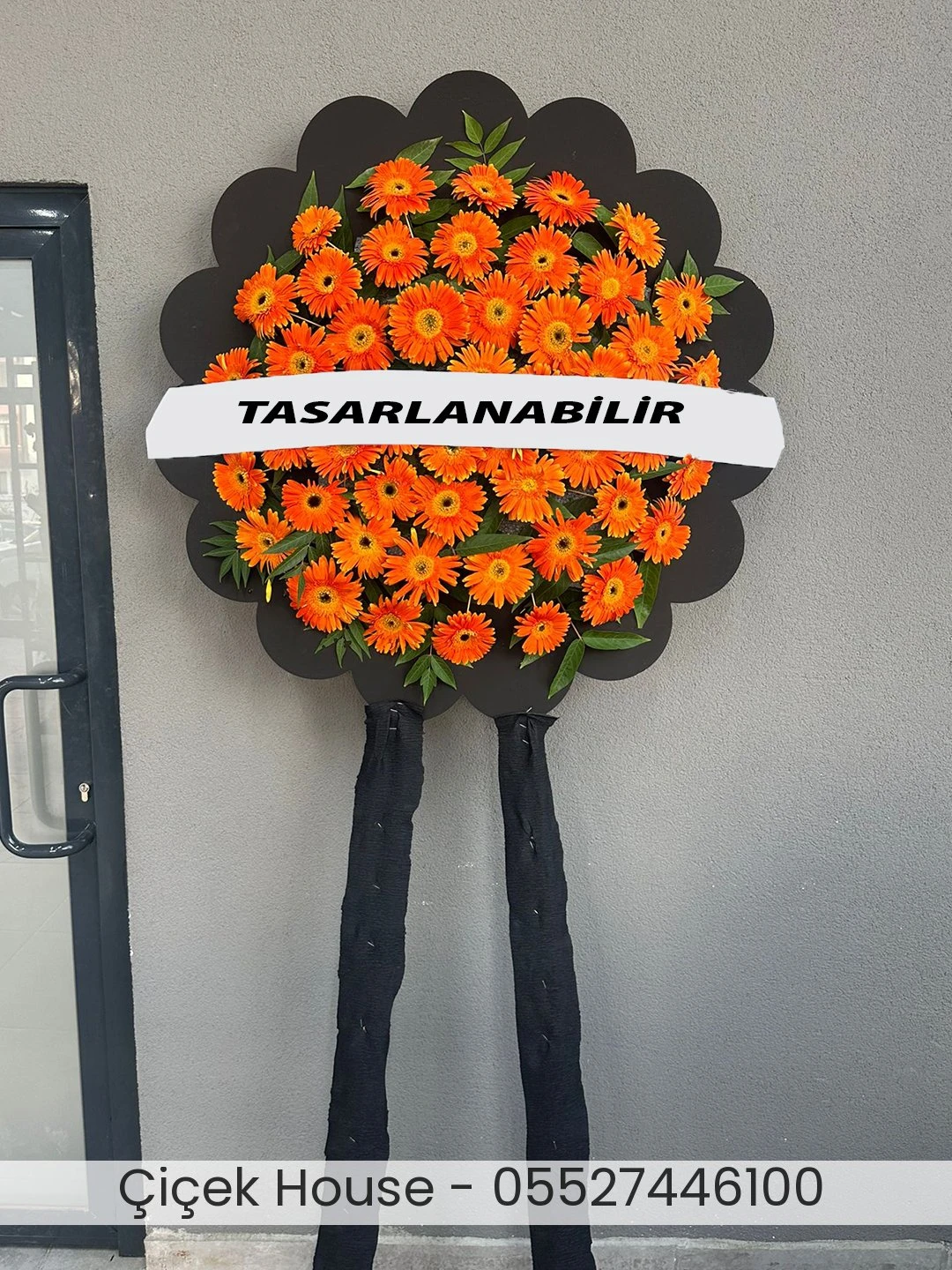 Turuncu Çiçekli Cenaze Çelengi
